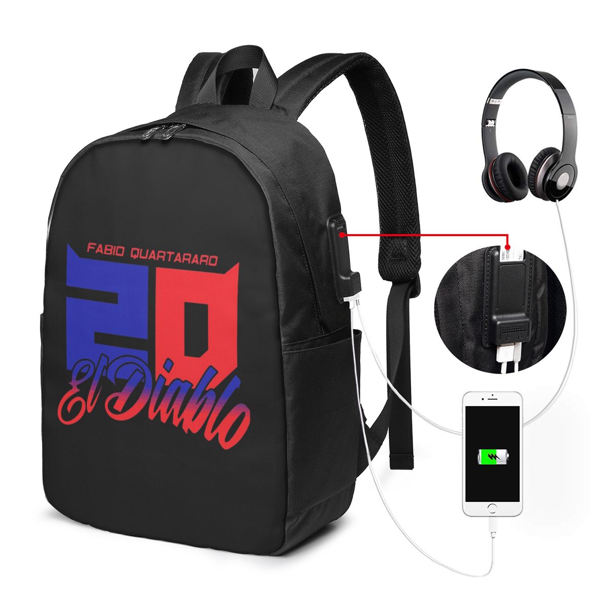 Laptop Bag - Fabio Quartararo El Diablo 번호 배낭