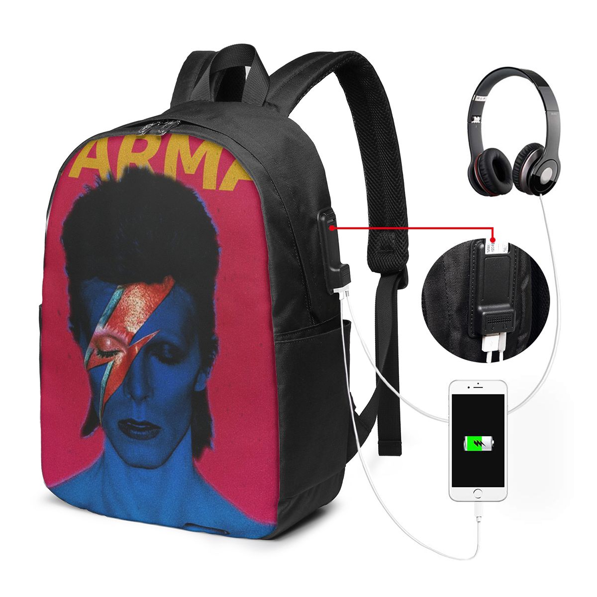 Laptop Bag - 데이비드 보위드 백팩 여행 노트북 가방