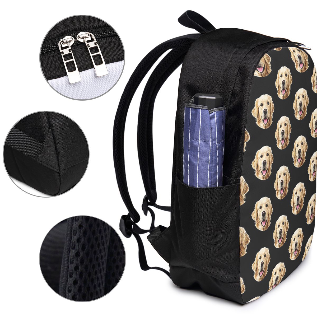 재미있는 골든 리트리버 얼굴 초상화 배낭 여행 노트북  - Laptop Bag 리뷰 및 가격